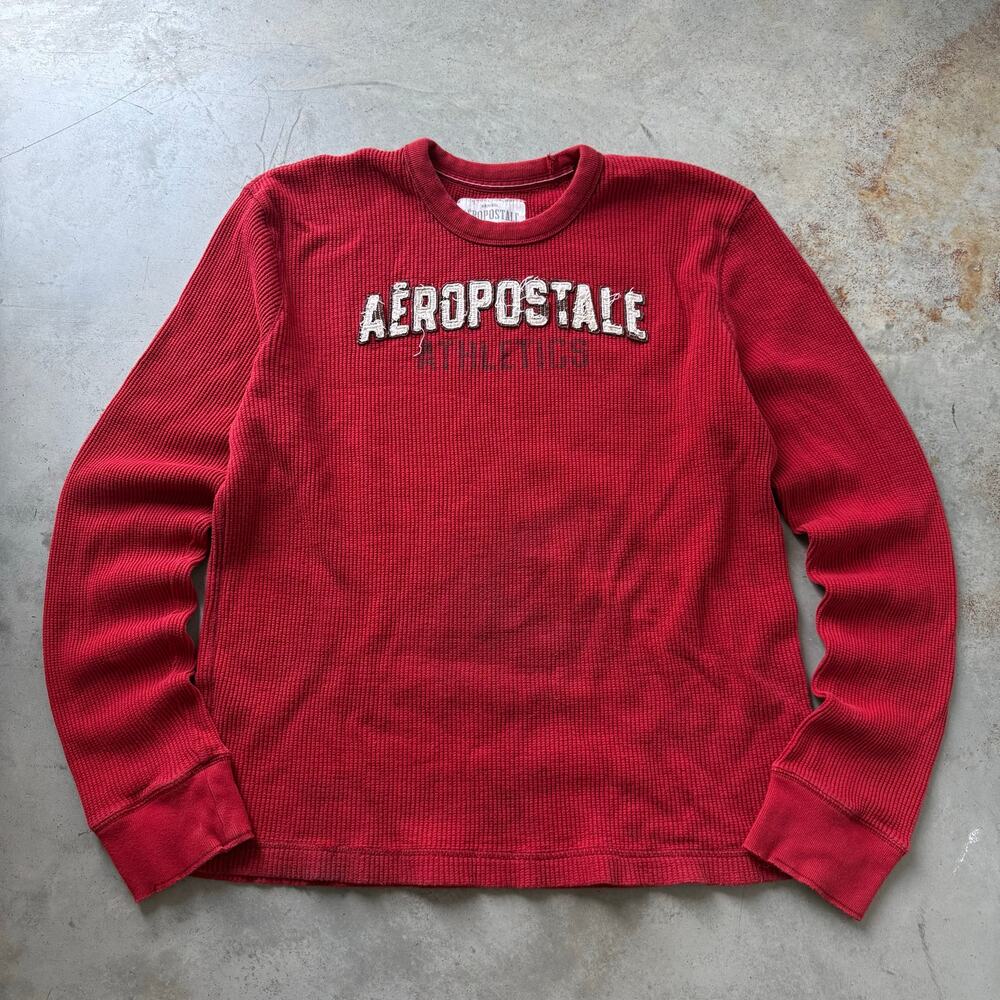 Vintage Y2K Aeropostale Embroidered Mallcore Longsleeve Thermal T-Shirt Size 2XL